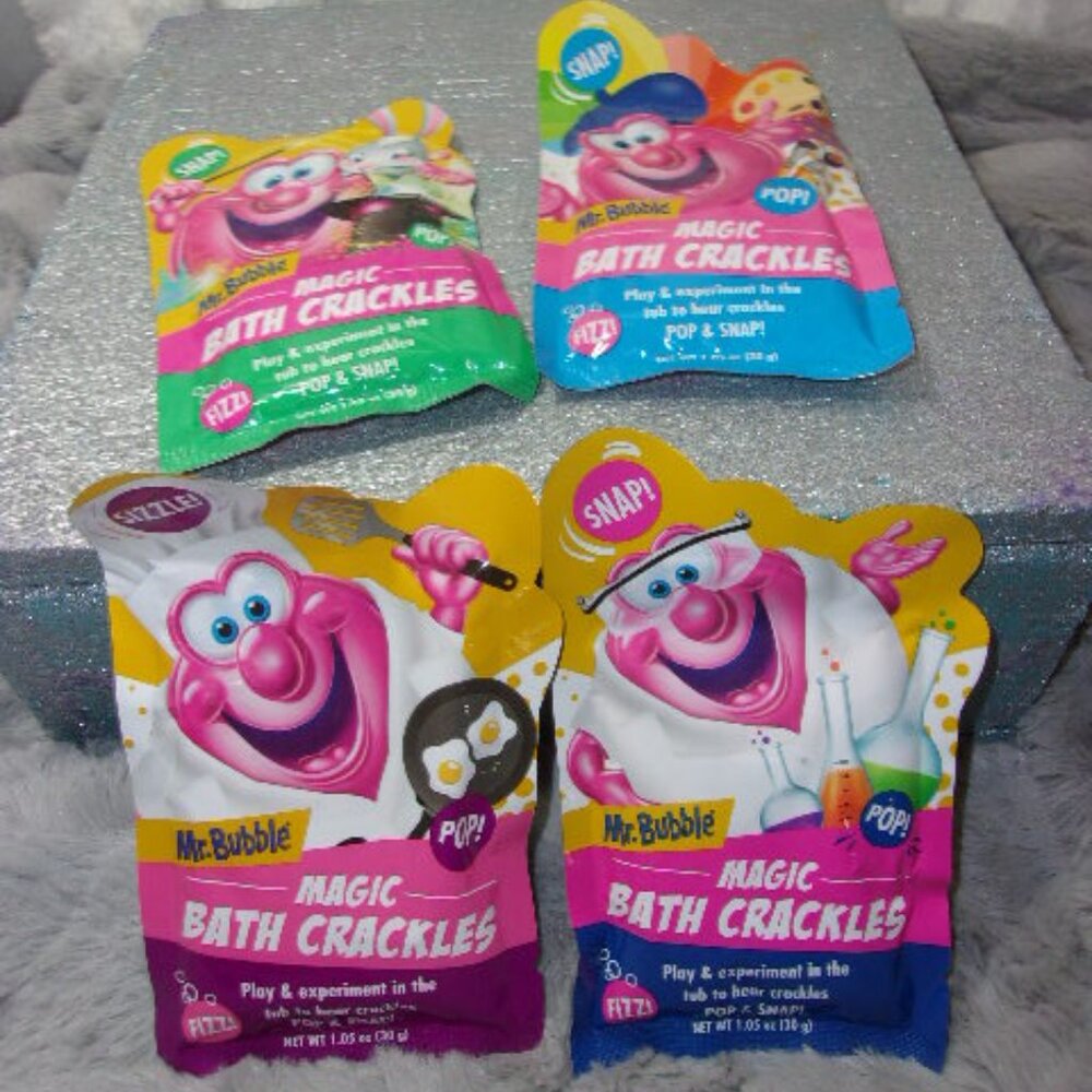 M-34 (NIP)  SET OF 4 DIFFERENT MR BUBBLE MAGIC BATH CRACKLES